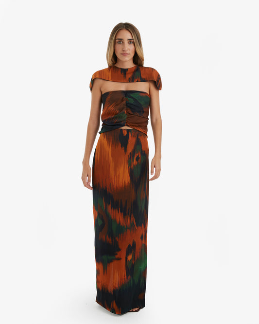 Cardié- Vestido Maxi Terrakota pre-loved