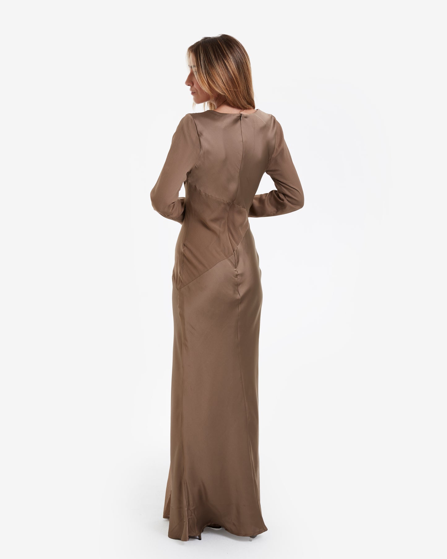 Non Signé - Vestido Maxi Champán