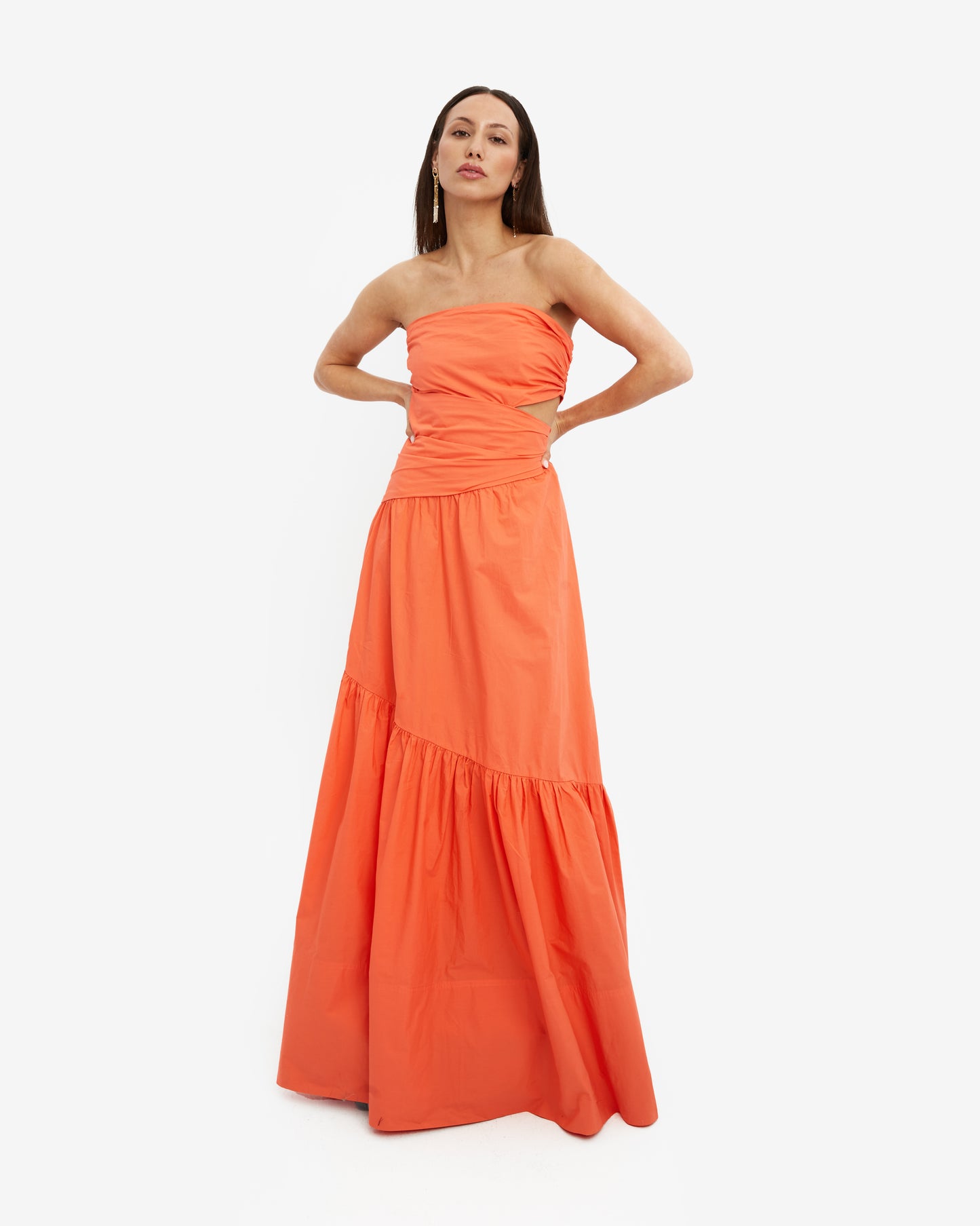 vestido largo, maxi vestido, vestido naranja, vestido boda, vestido eventos, invitadísima.