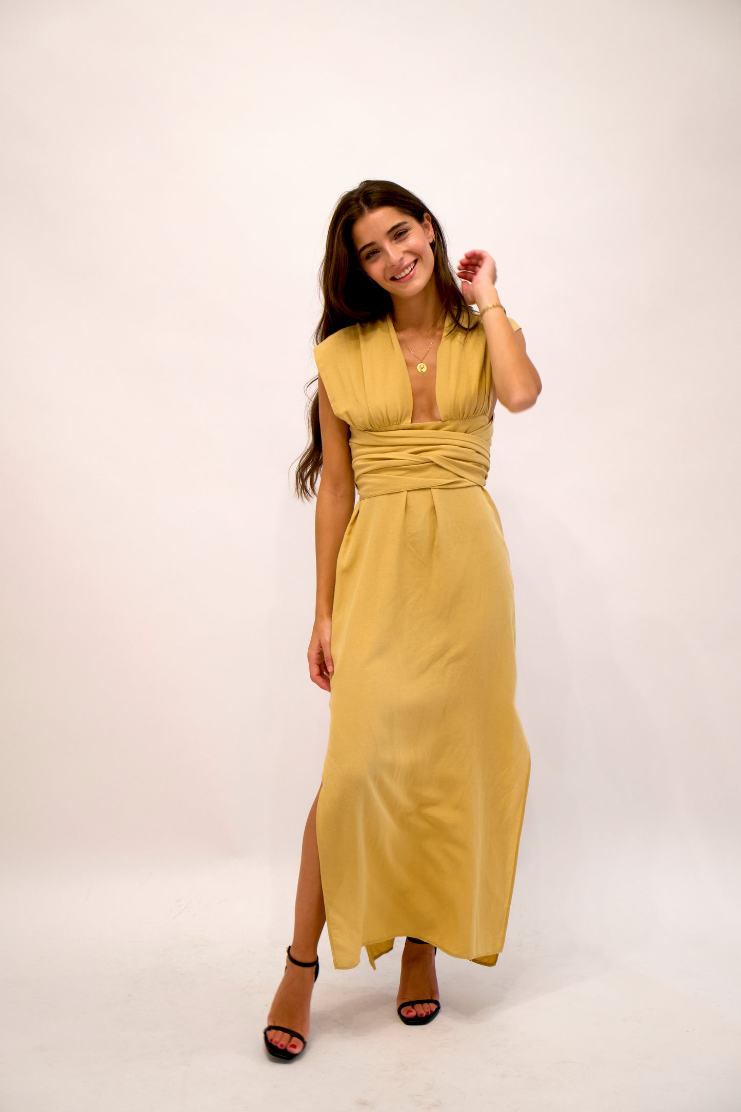 Name the brand - Vestido Midi Mustard