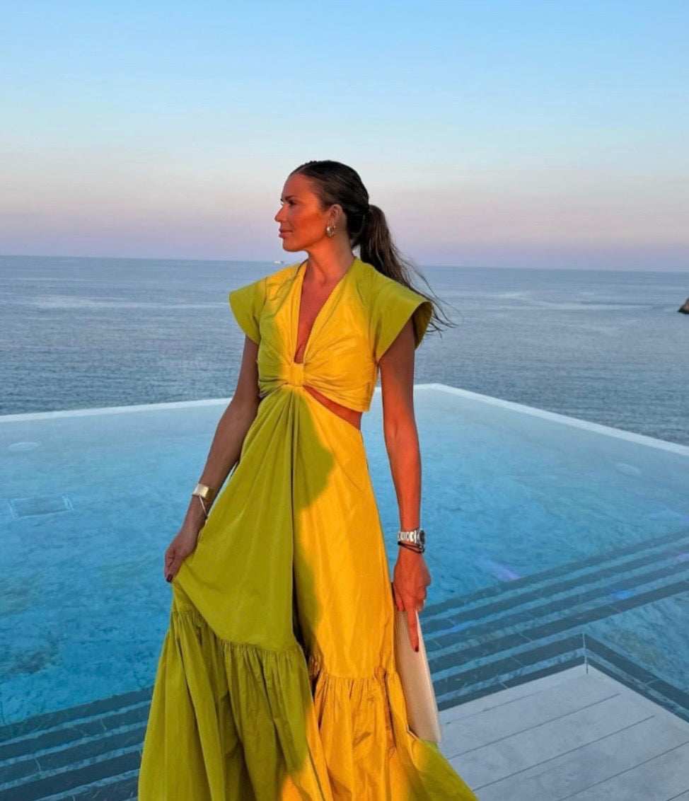 Colour Nude-Vestido Maxi Soleil