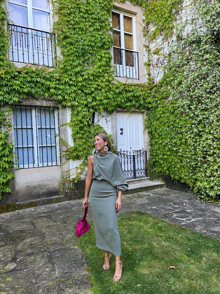 Non Signé - Vestido Midi Green