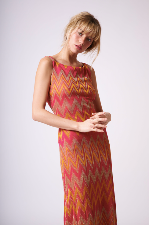 M Missoni- Vestido Maxi Zigzag