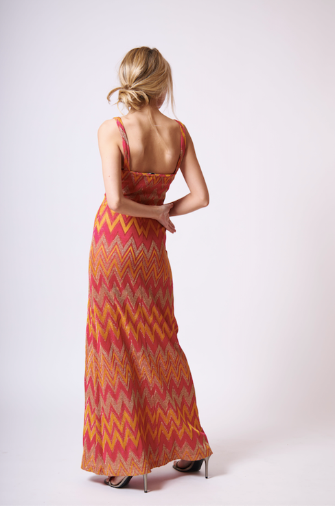 M Missoni- Vestido Maxi Zigzag