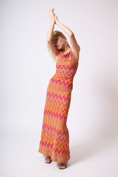 M Missoni- Vestido Maxi Zigzag