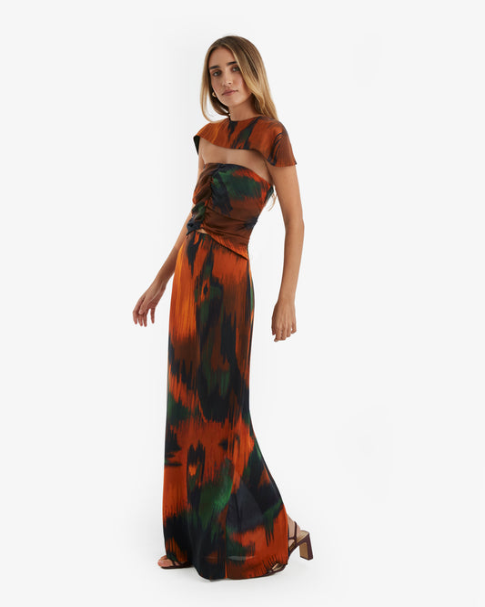 Cardié- Vestido Maxi Terrakota pre-loved