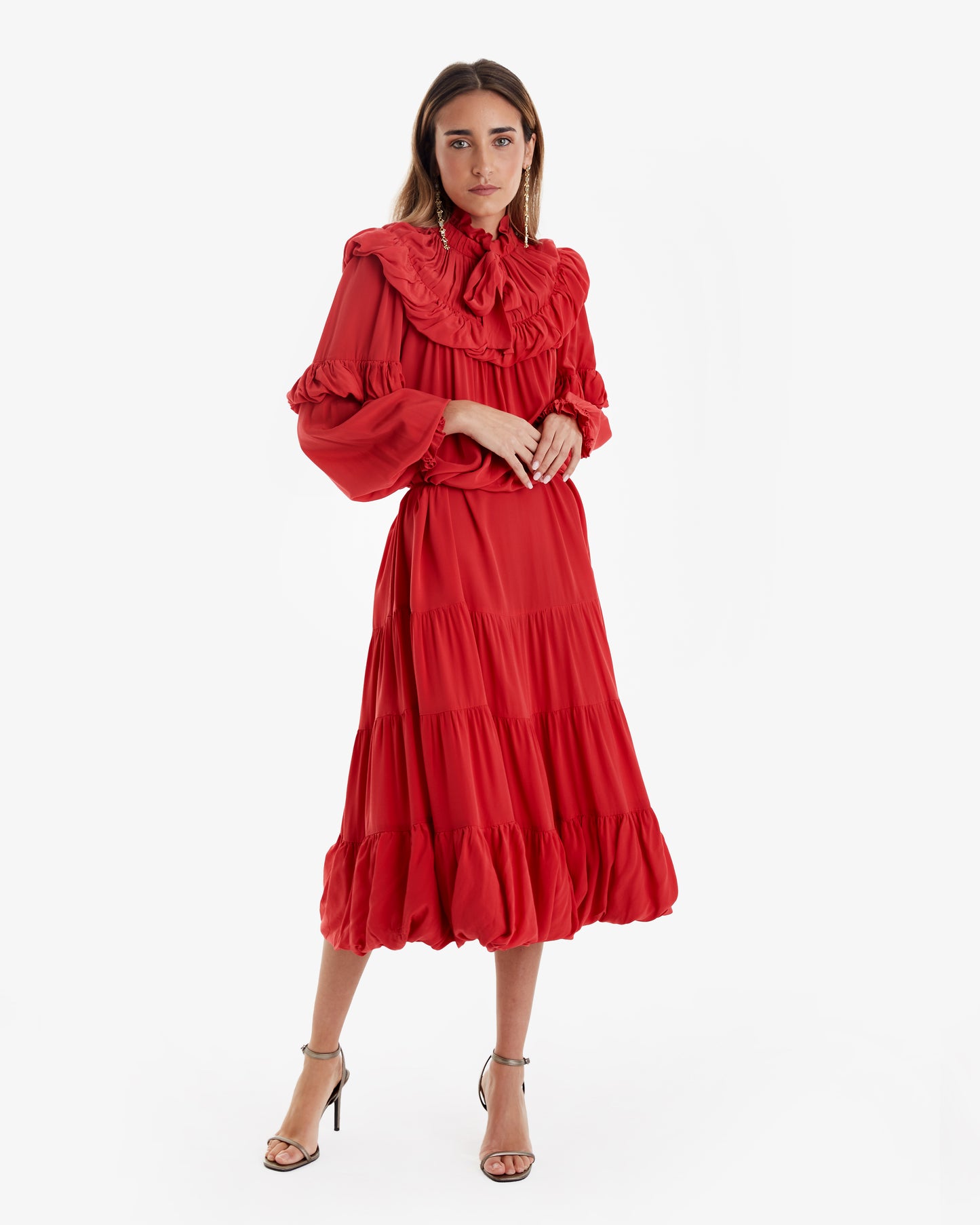 Ulla Johnson-Vestido Midi Rubí