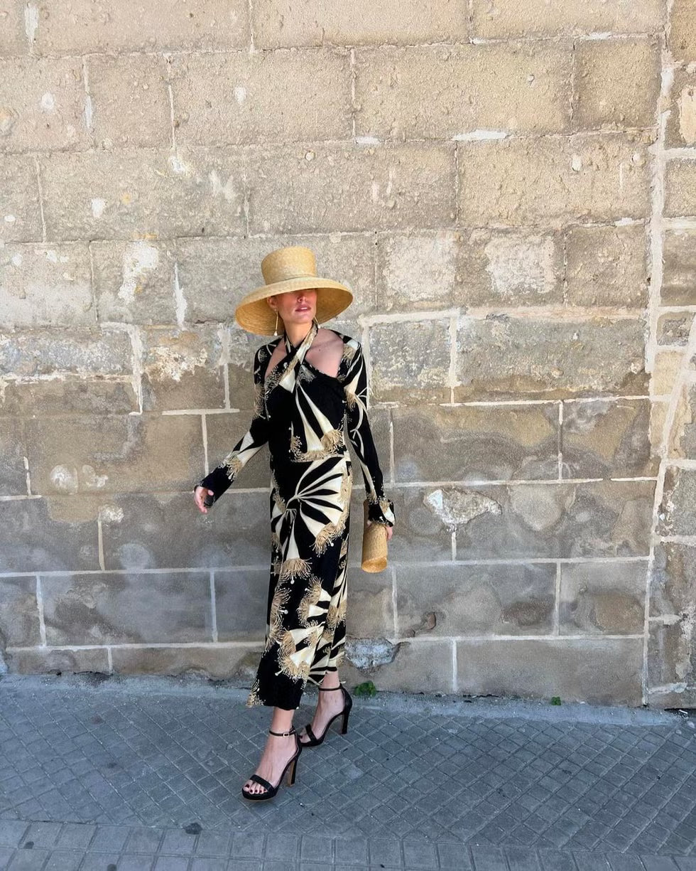 Johanna Ortiz- Vestido midi Ecru