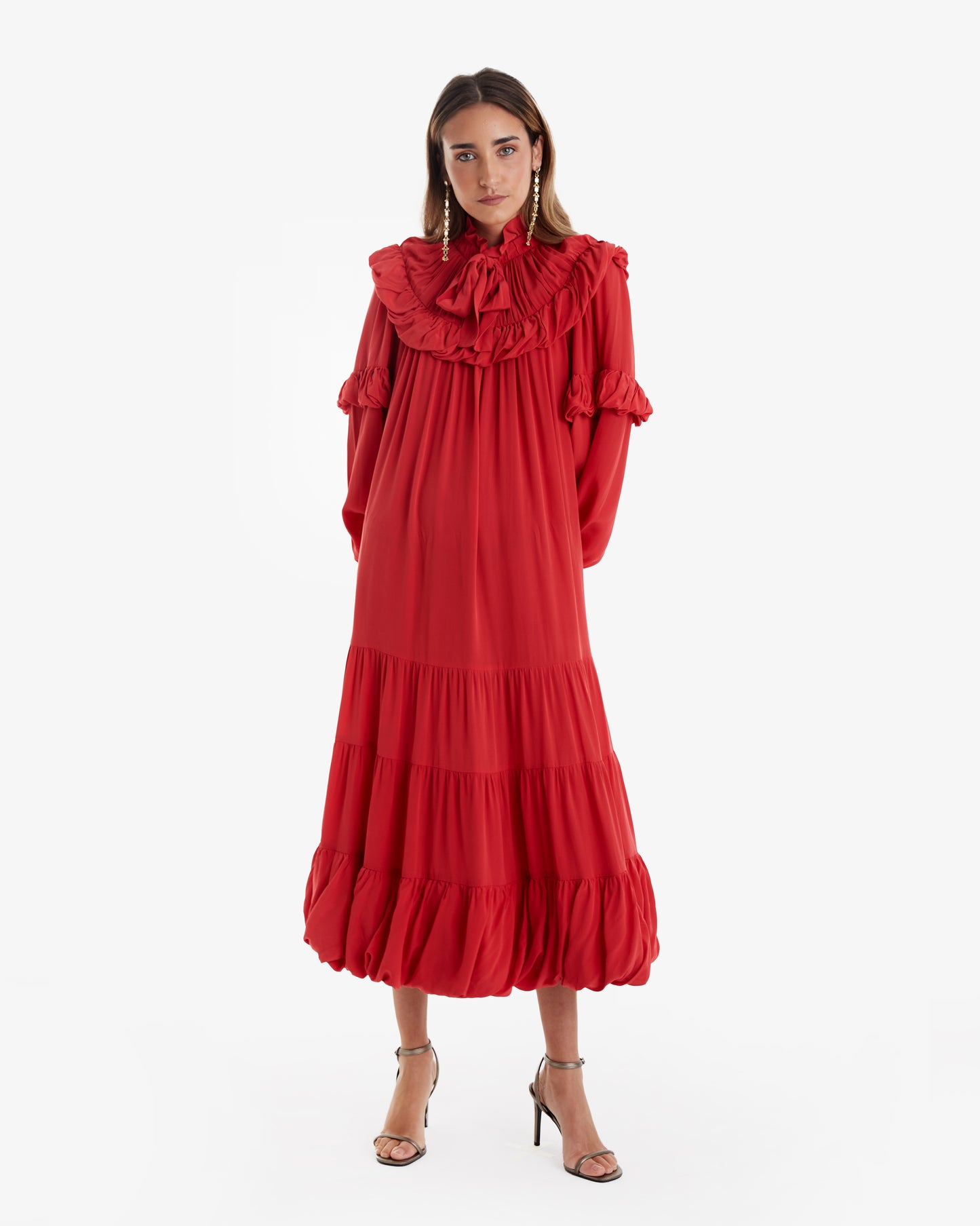 Ulla Johnson-Vestido Midi Rubí