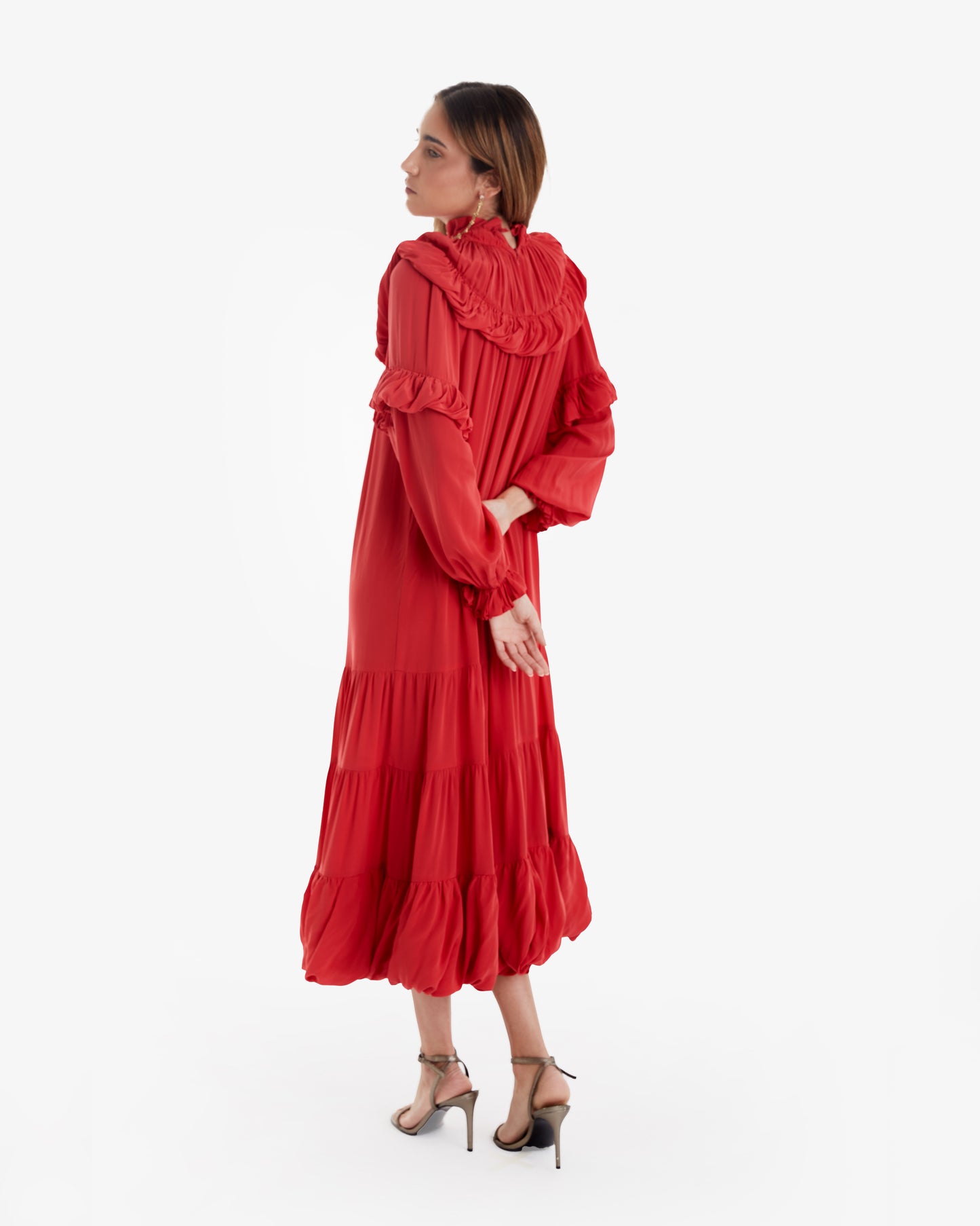 Ulla Johnson-Vestido Midi Rubí