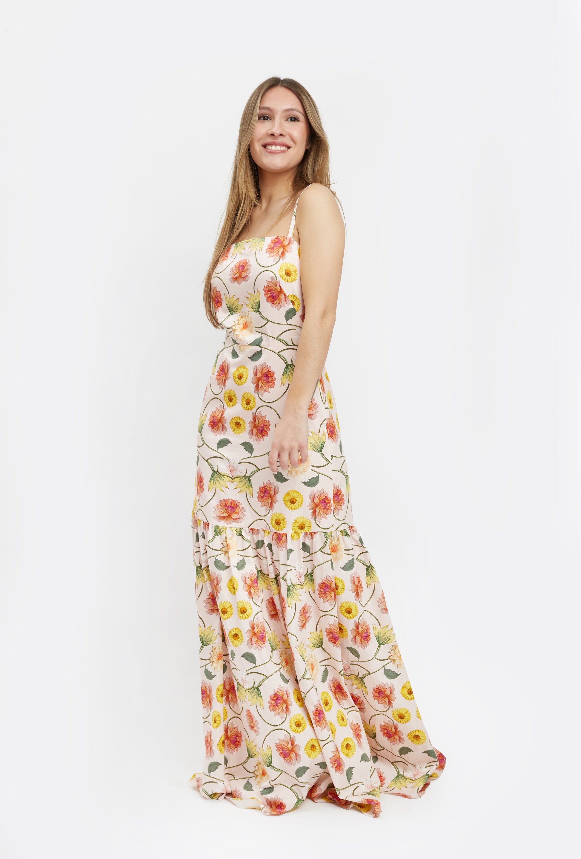 shop borgo de nor print dress flowers tirantes