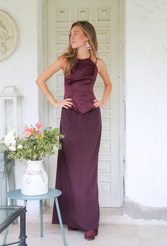 Belulila Vintage - Vestido Maxi Magenta