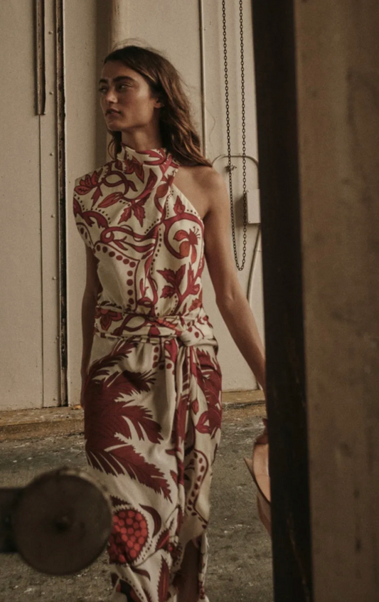 Johanna Ortiz- Vestido midi Peche
