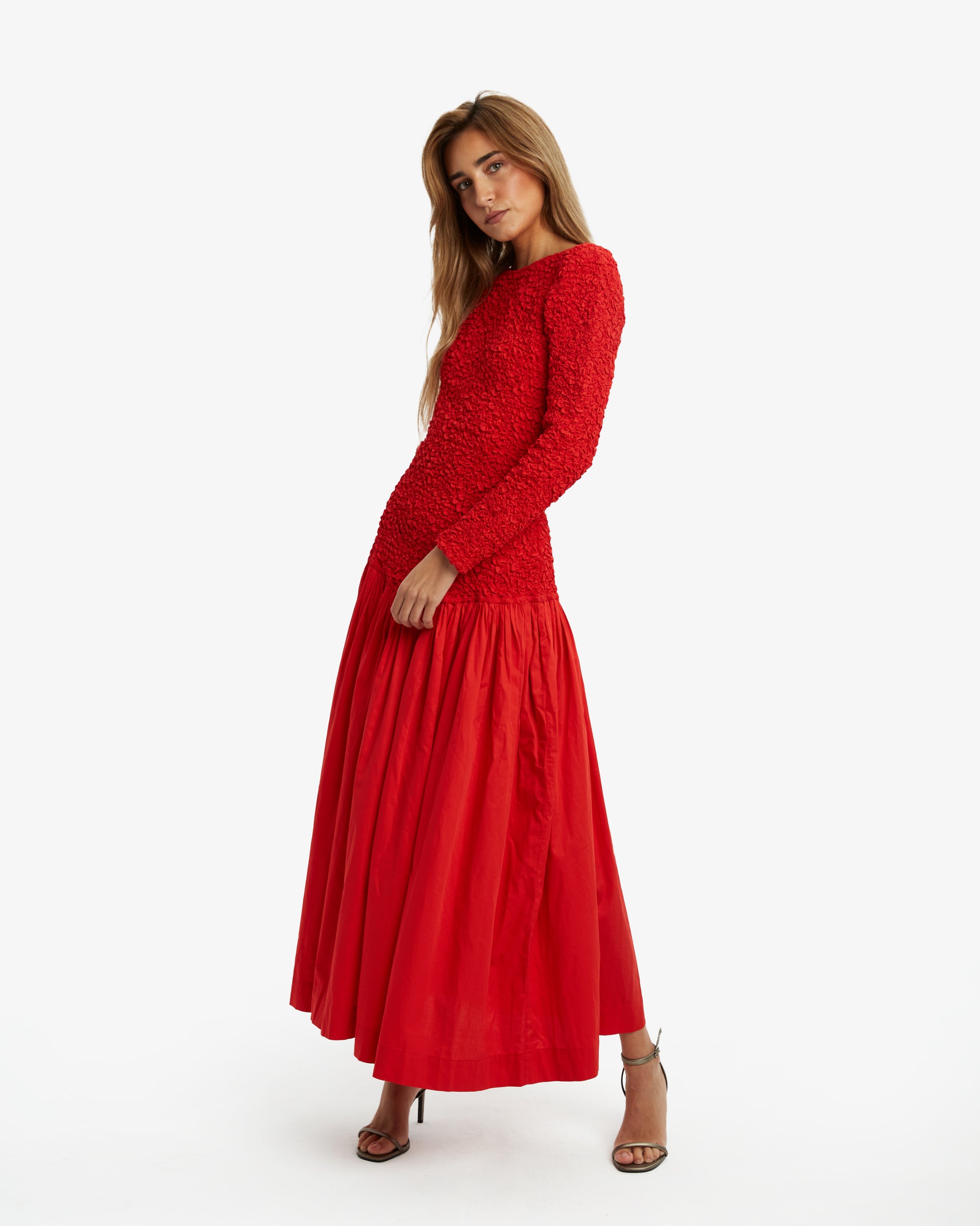 mara hoffman red dress sophie dress