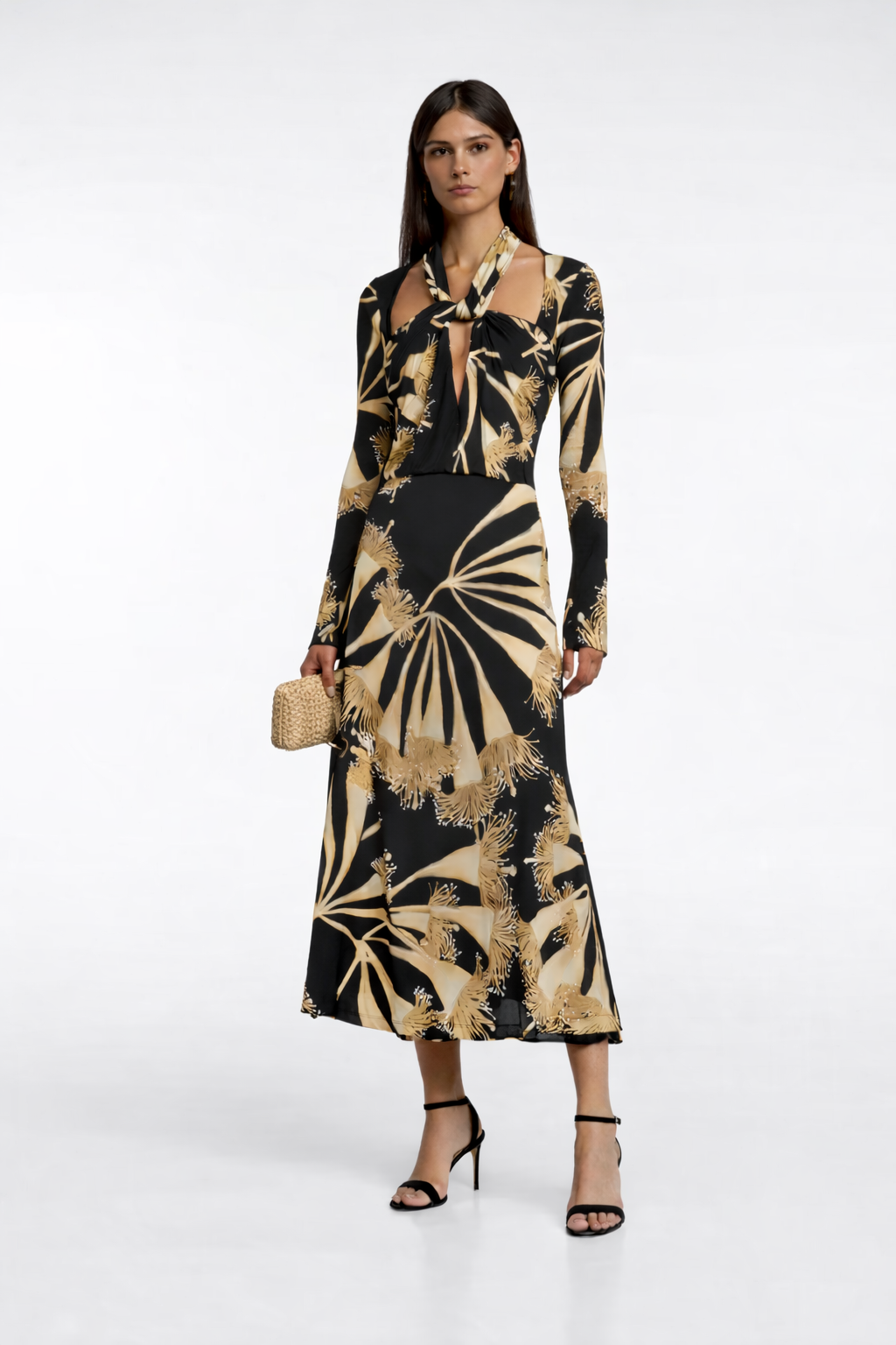 Johanna Ortiz- Vestido midi Ecru