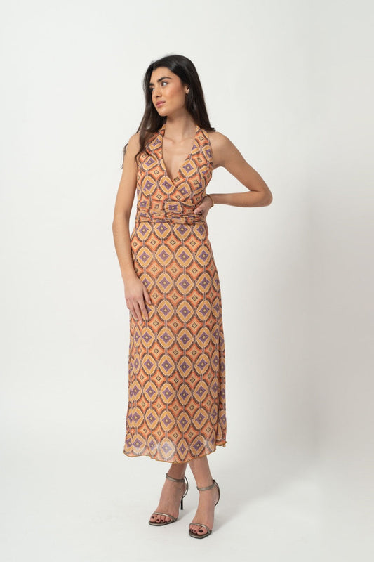 Matelier - Vestido pre-loved Midi Golden - Lend the Label 