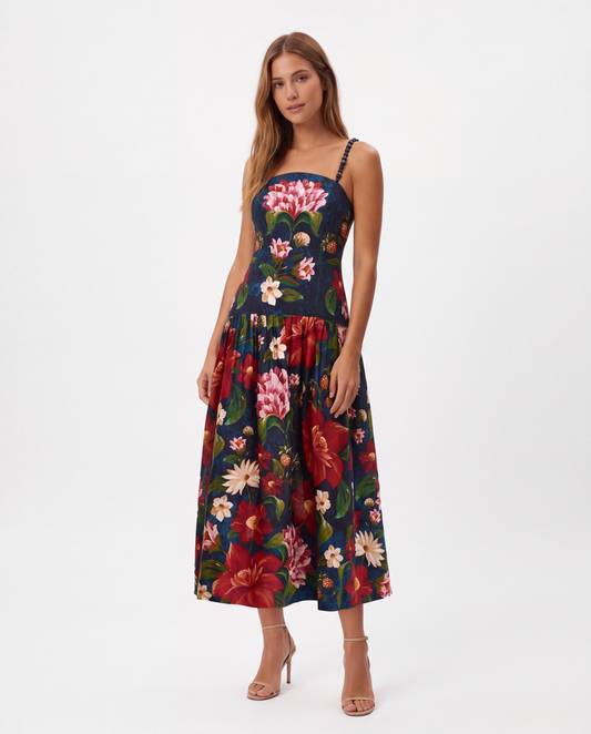 Farm Rio x Barbour- Vestido Midi Guatapé
