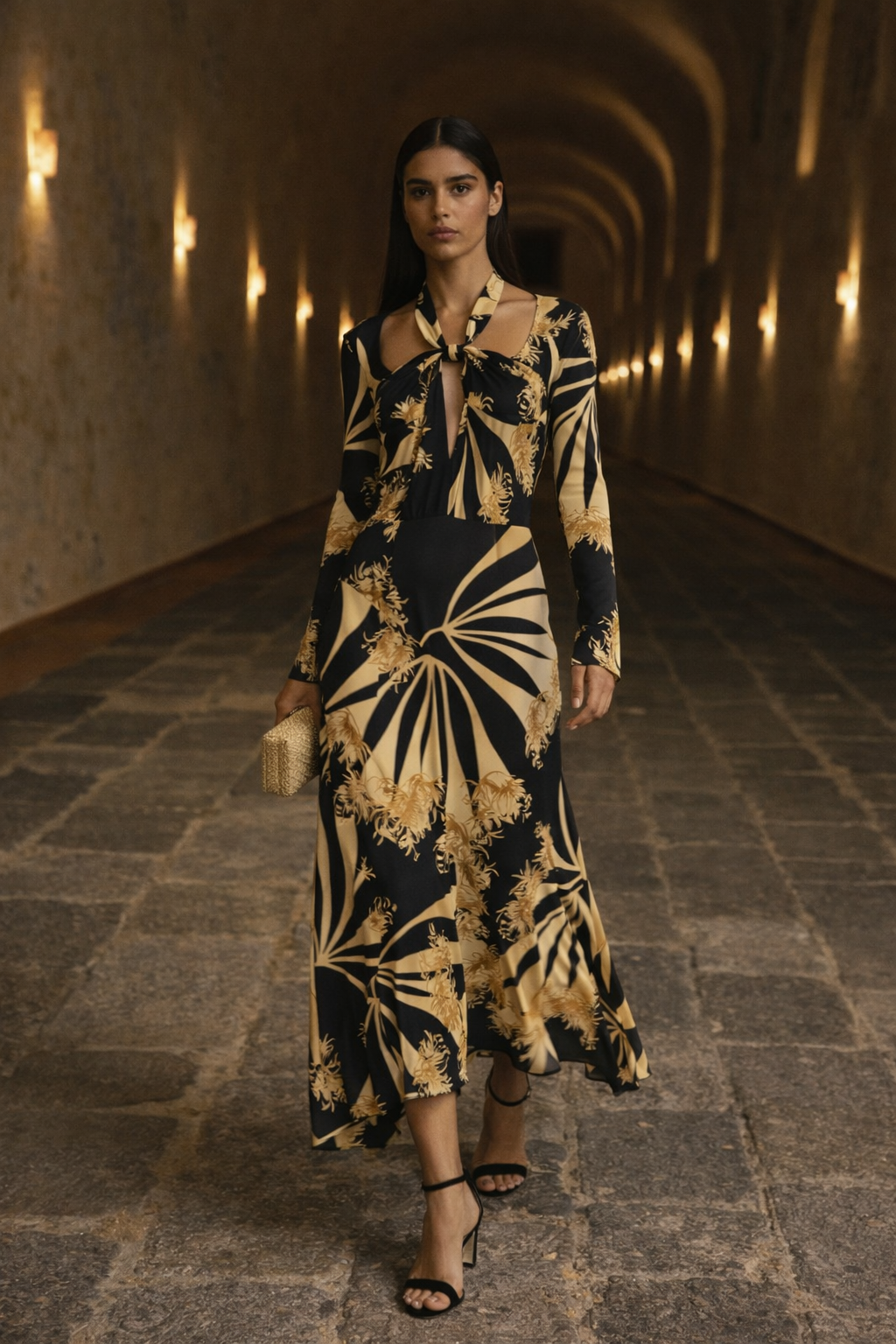 Johanna Ortiz- Vestido midi Ecru