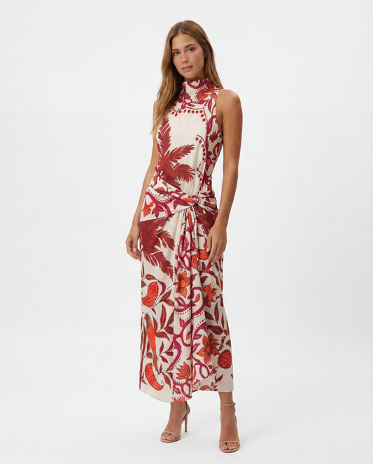 Johanna Ortiz- Vestido midi Peche