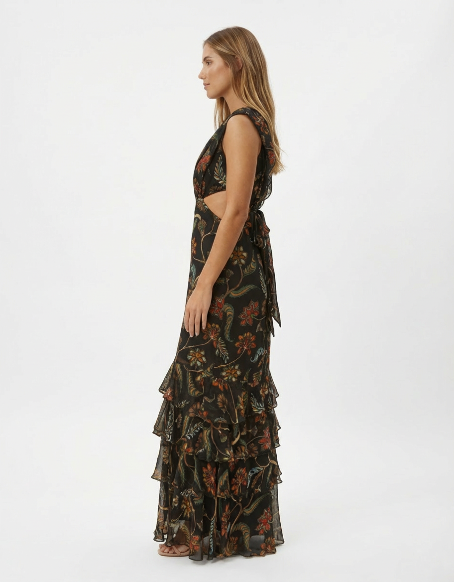 Johanna Ortiz- Vestido Maxi Alquia pre-loved