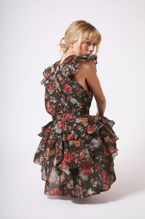 vestido eventos, vestido boda, vestido mini, invitadísima, vestido volantes.