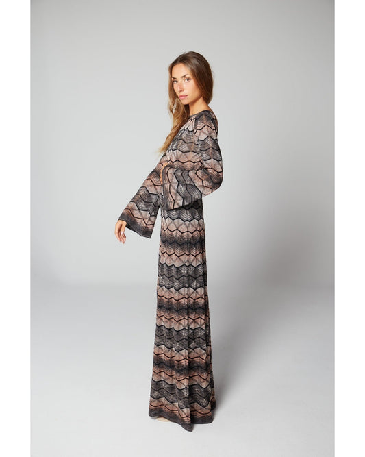 M Missoni - Vestido Maxi Metallic Crochet