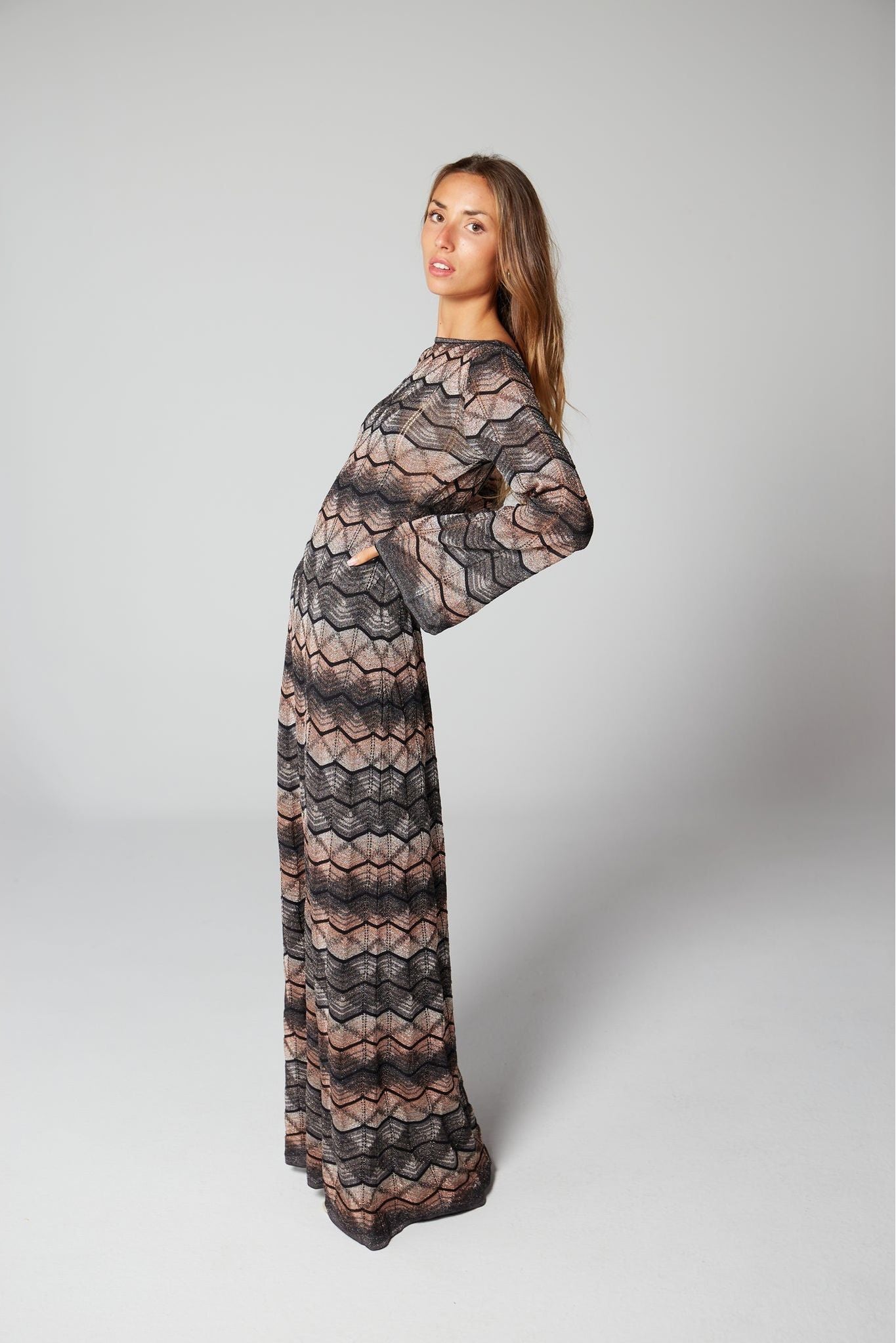 M Missoni - Vestido Maxi Metallic Crochet